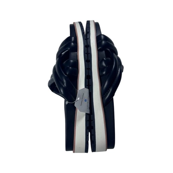 Time & Tru Sandals Womens Size 8 Black Slip-On Double Cross Strap NEW - Picture 5 of 6